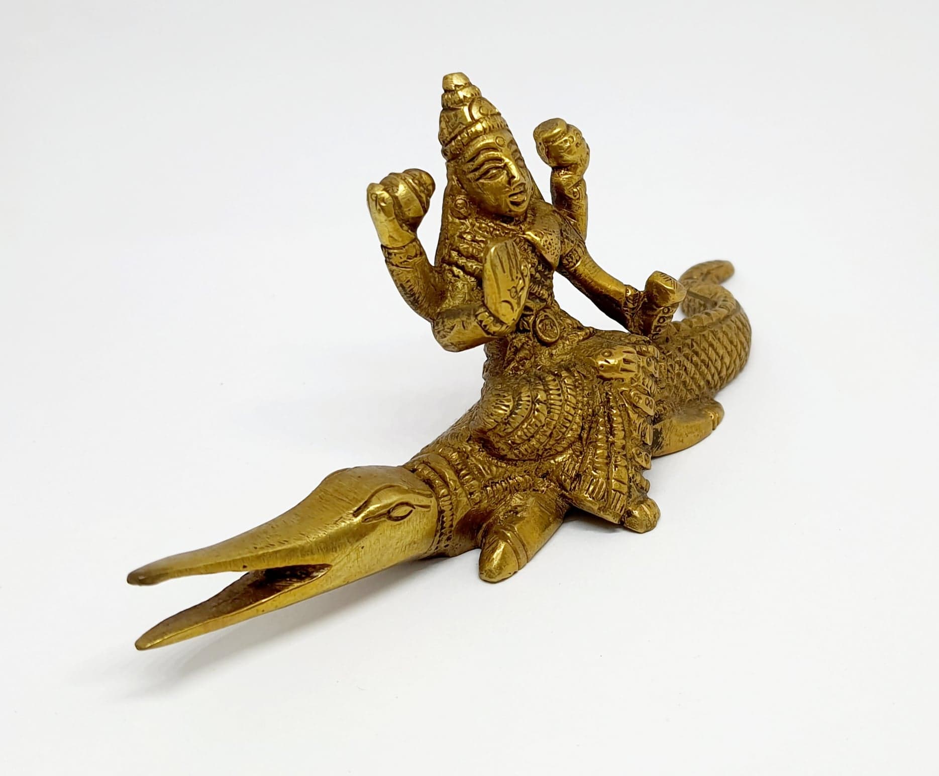 รูปภาพที่1 ของสินค้า : TP301 พระแม่คงคา เนื้อทองเหลืองอินเดีย 