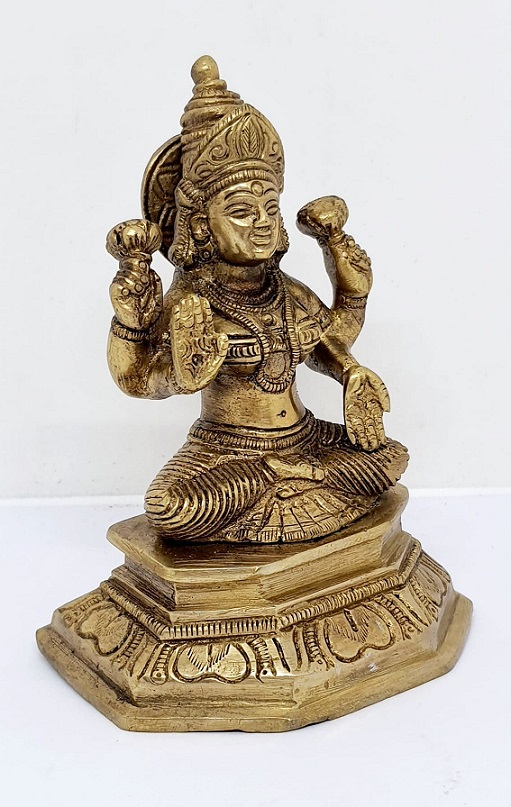 รูปภาพที่1 ของสินค้า : TP309 พระแม่ลักษมี เนื้อทองเหลืองอินเดีย 