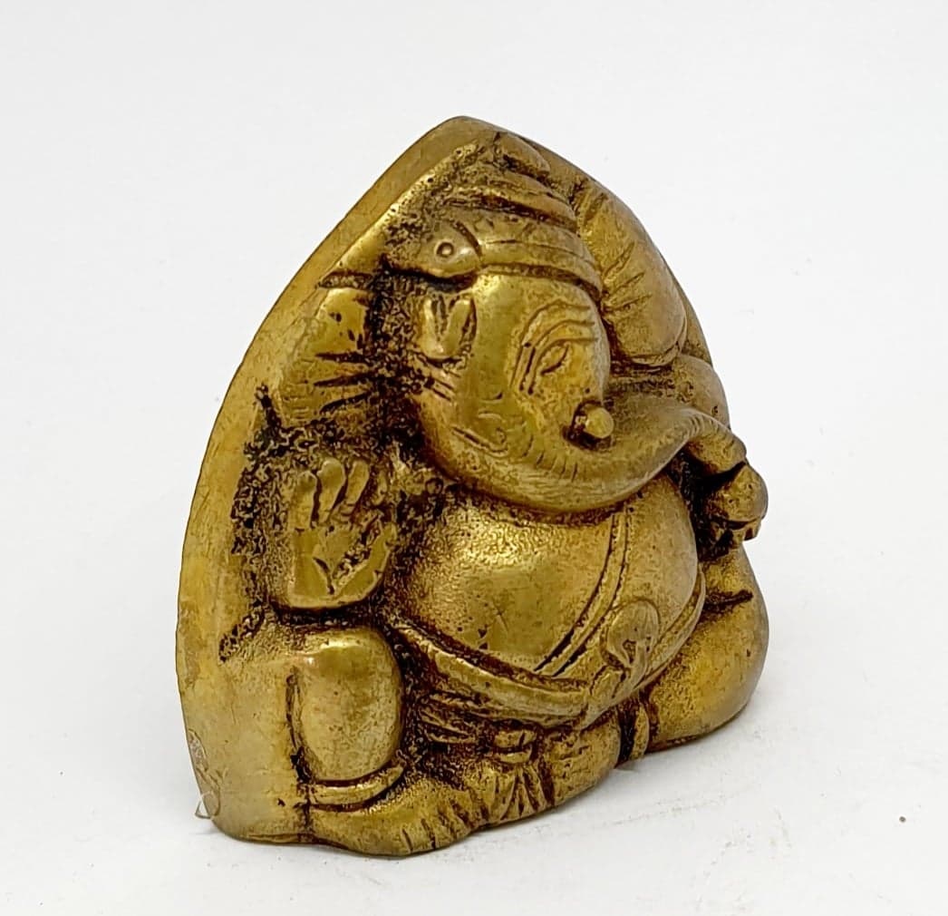 รูปภาพที่1 ของสินค้า : PI007 พระพิฆเนศวร เนื้อทองเหลืองอินเดีย 