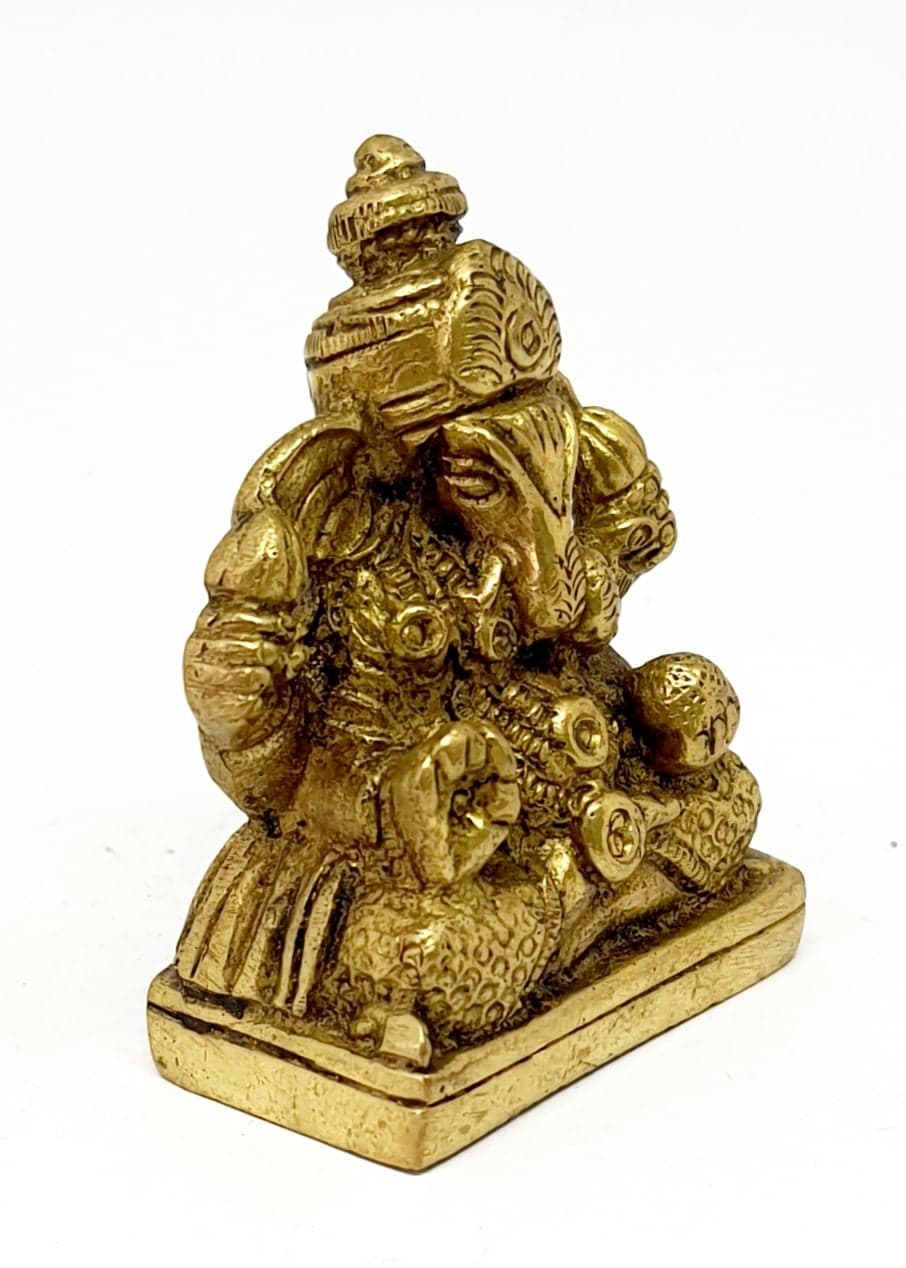 รูปภาพที่1 ของสินค้า : PI034 พระพิฆเนศวร เนื้อทองเหลืองอินเดีย 