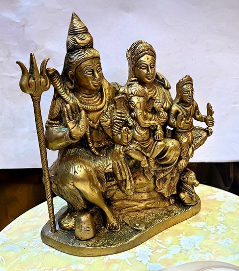 รูปภาพที่1 ของสินค้า : TP340 พระศิวะครอบครัว เนื้อทองเหลืองอินเดีย 