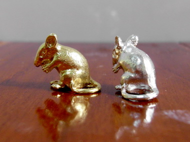 รูปภาพที่1 ของสินค้า : A009 หนูคู่เงิน ทองเล็กทองเหลือง 