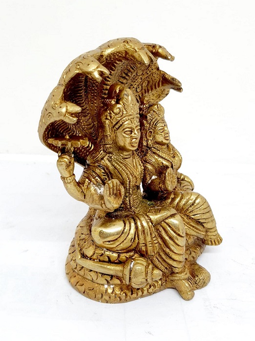 รูปภาพที่1 ของสินค้า : TP026 พระนารายณ์และแม่ลักษมีเนื้อทองเหลืองอินเดีย 