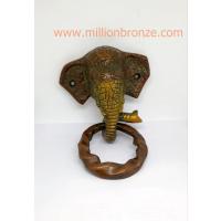 H072 ที่เคาะประตูรูปหัวช้างงานทองเหลืองอินเดีย  H072 ที่เคาะประตูรูปหัวช้างงานทองเหลืองอินเดีย