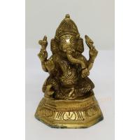 PI024 พระพิฆเนศวร เนื้อทองเหลืองอินเดีย  PI024 พระพิฆเนศวร เนื้อทองเหลืองอินเดีย