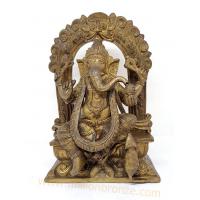 PI037 พระพิฆเนศวร เนื้อทองเหลืองอินเดีย  PI037 พระพิฆเนศวร เนื้อทองเหลืองอินเดีย