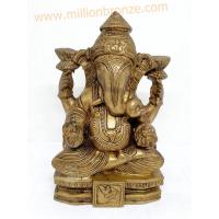 PI042 พระพิฆเนศวร เนื้อทองเหลืองอินเดีย  PI042 พระพิฆเนศวร เนื้อทองเหลืองอินเดีย