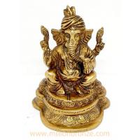PI045 พระพิฆเนศวร เนื้อทองเหลืองอินเดีย  PI045 พระพิฆเนศวร เนื้อทองเหลืองอินเดีย