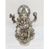 PT020 พระพิฆเนศวรขัดเงิน เนื้อทองเหลือง PT020 พระพิฆเนศวรขัดเงิน เนื้อทองเหลือง