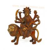 TP087 พระแม่ทุรคานั่งสิงโต เนื้อทองเหลืองอินเดีย TP087 พระแม่ทุรคานั่งสิงโต เนื้อทองเหลืองอินเดีย