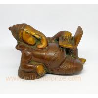 PI071 พระพิฆเนศวรนอนเล่นโน๊ตบุ๊ค เนื้อทองเหลืองอินเดีย  PI071 พระพิฆเนศวรนอนเล่นโน๊ตบุ๊ค เนื้อทองเหลืองอินเดีย