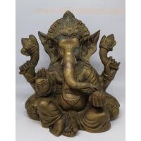 PI046 พระพิฆเนศวรนั่งประทานพร เนื้อทองเหลืองอินเดีย  PI046 พระพิฆเนศวรนั่งประทานพร เนื้อทองเหลืองอินเดีย