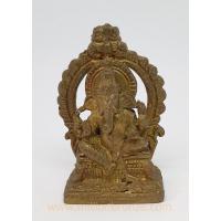 PI023 พระพิฆเนศวรนั่งซุ้ม เนื้อทองเหลืองอินเดีย  PI023 พระพิฆเนศวรนั่งซุ้ม เนื้อทองเหลืองอินเดีย