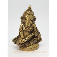 PI076 พระพิฆเนศวรดีดพิณ เนื้อทองเหลืองอินเดีย  PI076 พระพิฆเนศวรดีดพิณ เนื้อทองเหลืองอินเดีย