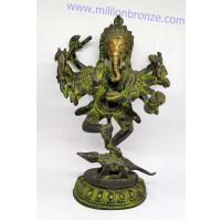 PI082 พระพิฆเนศวรยืน 12 กร ทองเหลืองอินเดีย  PI082 พระพิฆเนศวรยืน 12 กร ทองเหลืองอินเดีย