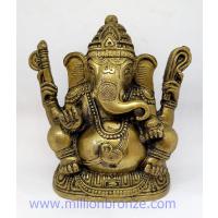 PI083 พระพิฆเนศวรนั่งปางศิลปะอินเดีย ทองเหลืองอินเดีย  PI083 พระพิฆเนศวรนั่งปางศิลปะอินเดีย ทองเหลืองอินเดีย