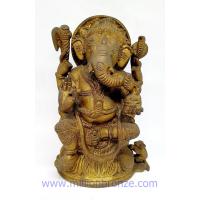 PI085 พระพิฆเนศวรนั่งประทานพร ทองเหลืองอินเดีย  PI085 พระพิฆเนศวรนั่งประทานพร ทองเหลืองอินเดีย