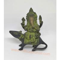 PI068 พระพิฆเนศวรประทานพรนั่งหนู เนื้อทองเหลือง  PI068 พระพิฆเนศวรประทานพรนั่งหนู เนื้อทองเหลือง